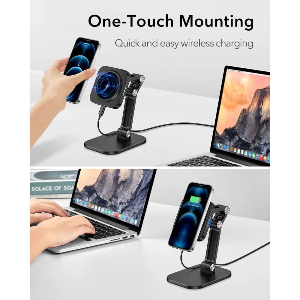 Wholesale ESR Halolock Magnetic MagSafe Adjustable Wireless Charger Stand Black - ESR308BLK - {ean13} - Hurt
