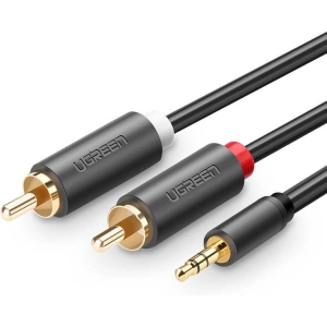 UGREEN AV102 Kabel 2x RCA (Cinch) auf 3,5 mm Klinke 5m (schwarz)