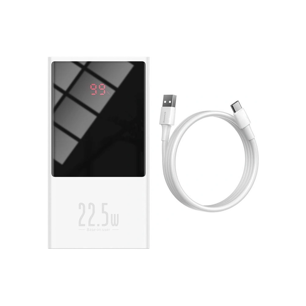 Wholesale Powerbank Baseus Super Mini, 10000mAh, USB + USB-C, SCP, QC 3.0, PD, 22.5W (white) - BSU2677WHT - {ean13} - Hurt