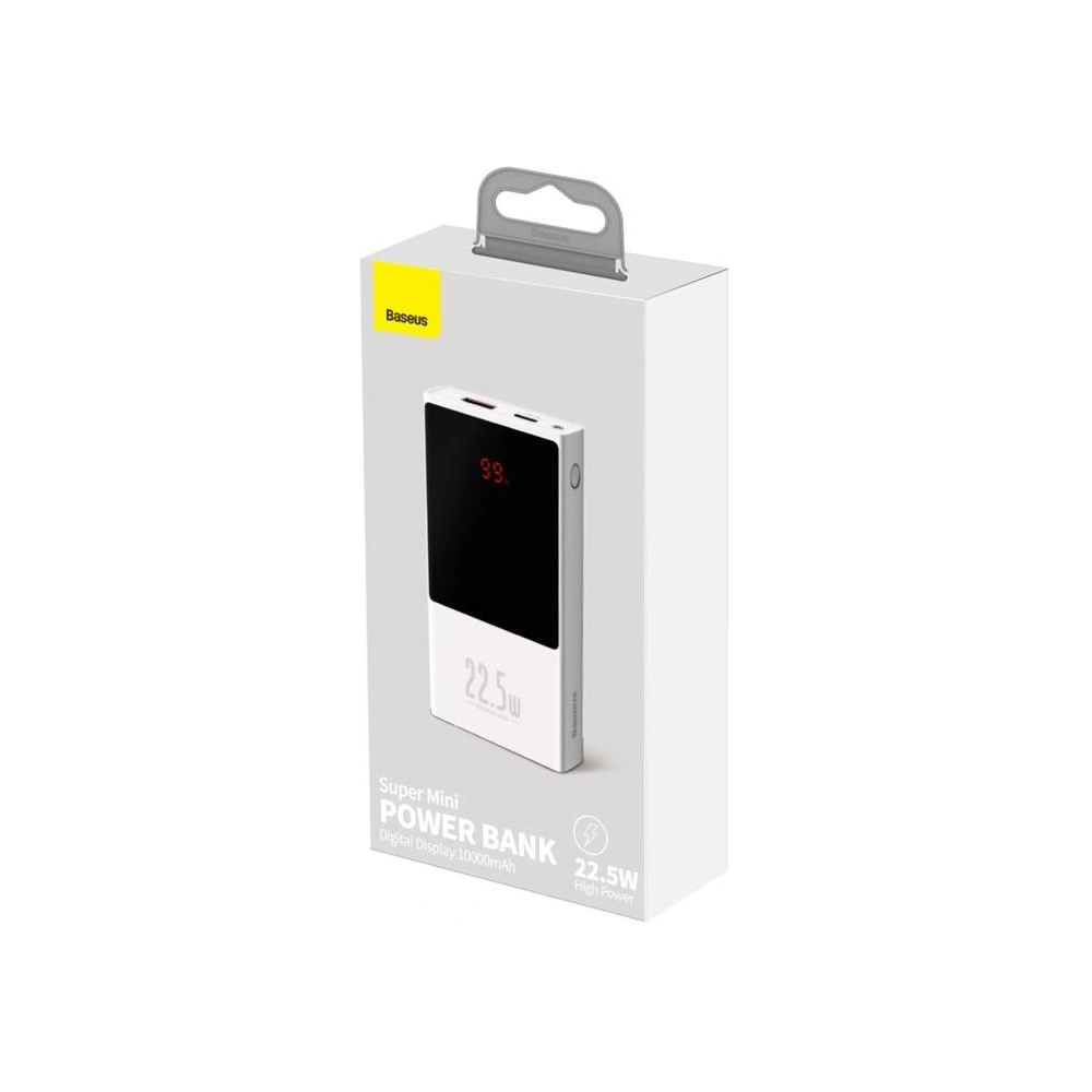 Wholesale Powerbank Baseus Super Mini, 10000mAh, USB + USB-C, SCP, QC 3.0, PD, 22.5W (white) - BSU2677WHT - {ean13} - Hurt