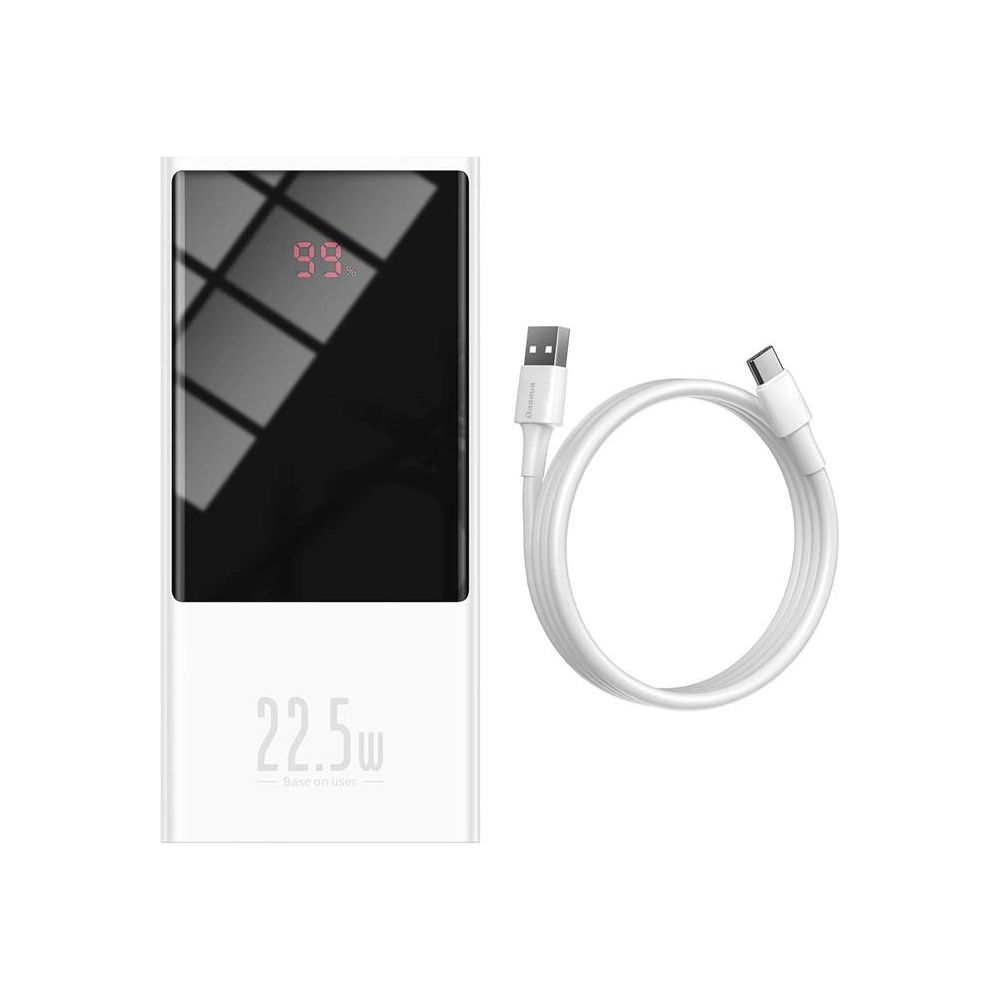 Hurtownia GSM - Powerbank Baseus Super Mini, 20000mAh, USB + USB-C, SCP, QC 3.0, PD, 22.5W (bílá) - BSU2678WHT - {ean13} - Hurt
