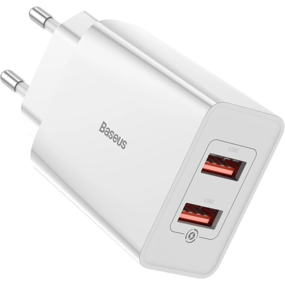 Hurtownia GSM - Szybka ładowarka sieciowa Baseus Speed Mini 2xUSB QC 3.0 18W (biała) - BSU1650WHT - {ean13} - Hurt