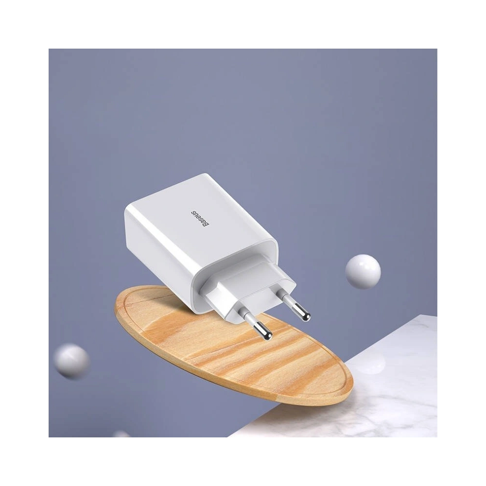Hurtownia GSM - Szybka ładowarka sieciowa Baseus Speed Mini 2xUSB QC 3.0 18W (biała) - BSU1650WHT - {ean13} - Hurt