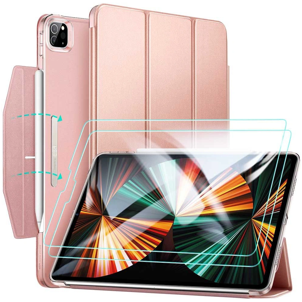 Hurtownia GSM - Etui ESR Ascend Trifold Apple iPad Pro 12.9 2021 (5. generace) Rose Gold + Sklo tvrzené - ESR310RS - {ean13} - Hurt