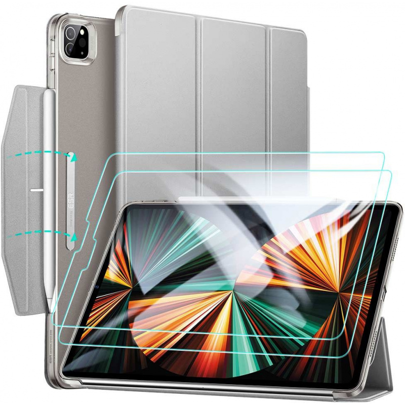 ESR Distributor - 4894240127292 - ESR311GRY - ESR Ascend Trifold & Tempered Glass Apple iPad Pro 12.9 2021 Grey - B2B homescreen