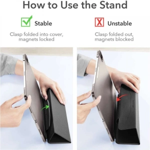 Etui ESR Ascend Trifold Apple iPad Pro 12.9 2021 (5. generace) šedé + tvrzené sklo