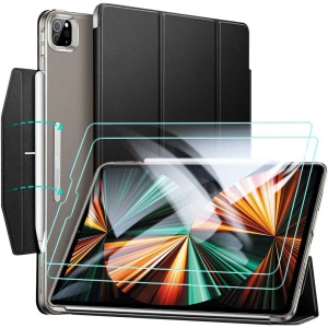 Hurtownia GSM - Etui ESR Ascend Trifold Apple iPad Pro 12.9 2021 (5. generace) černé + tvrzené sklo - ESR312GRY - {ean13} - Hurt