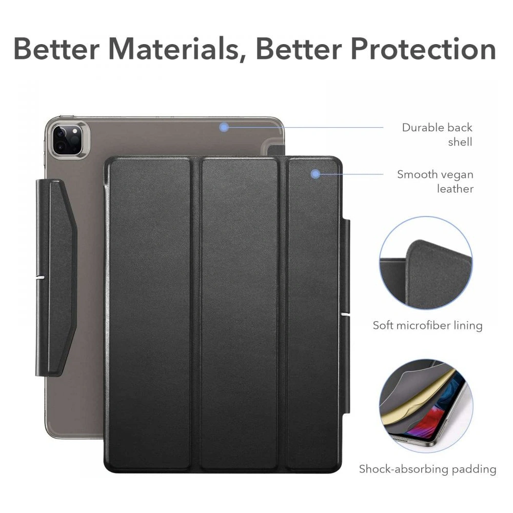 Wholesale ESR Ascend Trifold & Tempered Glass Apple iPad Pro 12.9 2021 Black - ESR312GRY - {ean13} - Hurt