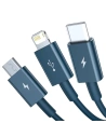 Wholesale USB cable 3in1 Baseus Superior Series, USB to micro USB / USB-C / Lightning, 3.5A, 1.2m (blue) - BSU2681BLU - {ean13} - Hurt