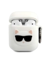 Etui Karl Lagerfeld KLACA2SILCHWH Apple kryt na AirPods bílý/white silikon Choupette