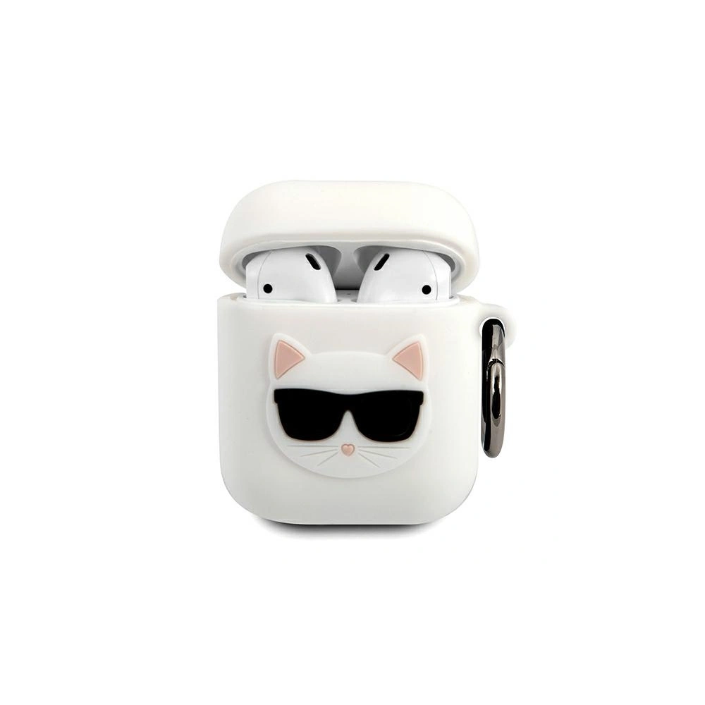 Hurtownia GSM - Etui Karl Lagerfeld KLACA2SILCHWH Apple AirPods cover biały/white Silicone Choupette - KLD481WHT - {ean13} - Hurt