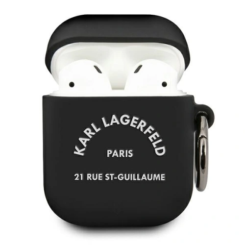 Etui Karl Lagerfeld KLACA2SILRSGBK Apple AirPods cover czarny/black Silicone RSG
