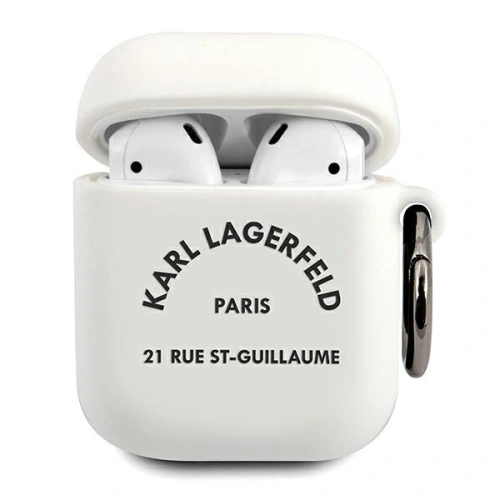 Etui Karl Lagerfeld KLACA2SILRSGWH Apple AirPods cover biały/white Silicone RSG