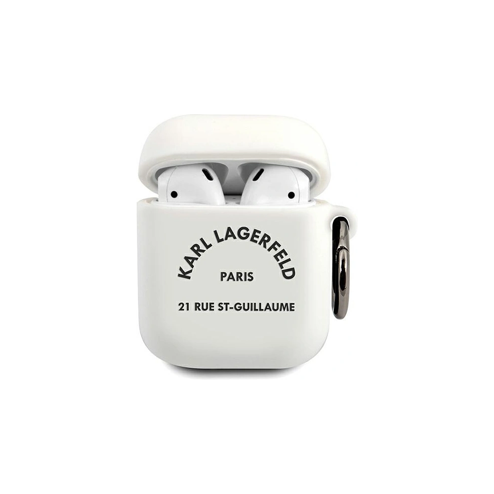 Hurtownia GSM - Etui Karl Lagerfeld KLACA2SILRSGWH Apple kryt na AirPods bílý/white silikon RSG - KLD483WHT - {ean13} - Hurt