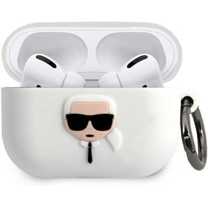 Hurtownia GSM - Etui Karl Lagerfeld KLACAPSILGLWH Apple AirPods Pro cover biały/white Silicone Ikonik - KLD485WHT - {ean13} - Hurt