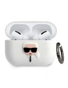 Etui Karl Lagerfeld KLACAPSILGLWH Apple AirPods Pro obal bílý/white silikon Ikonik