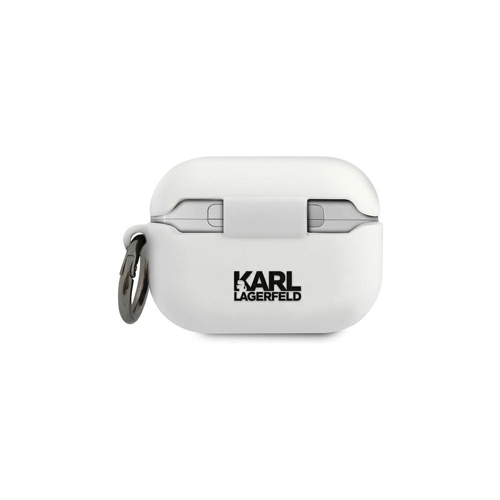 Hurtownia GSM - Etui Karl Lagerfeld KLACAPSILGLWH Apple AirPods Pro obal bílý/white silikon Ikonik - KLD485WHT - {ean13} - Hurt