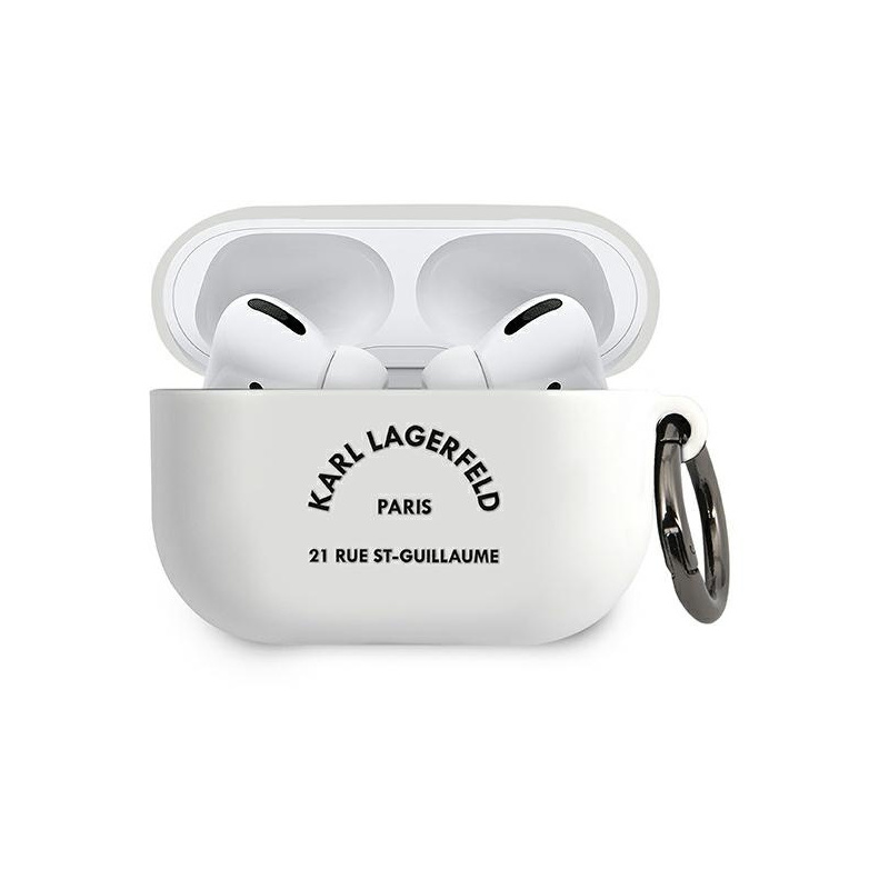 Karl Lagerfeld Distributor - 3700740500774 - KLD487WHT - Karl Lagerfeld KLACAPSILRSGWH Apple AirPods Pro cover white Silicone RSG - B2B homescreen