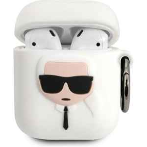 Hurtownia GSM - Etui Karl Lagerfeld KLACCSILKHWH Apple kryt na AirPods bílý/white silikon Ikonik - KLD488WHT - {ean13} - Hurt