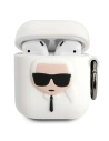 Etui Karl Lagerfeld KLACCSILKHWH Apple AirPods cover biały/white Silicone Ikonik