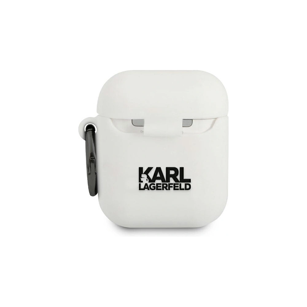 Hurtownia GSM - Etui Karl Lagerfeld KLACCSILKHWH Apple AirPods cover biały/white Silicone Ikonik - KLD488WHT - {ean13} - Hurt