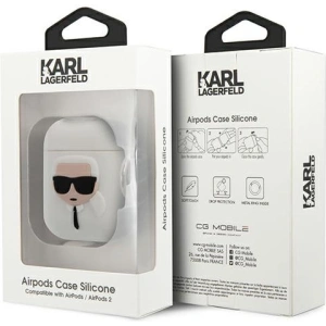 Hurtownia GSM - Etui Karl Lagerfeld KLACCSILKHWH Apple kryt na AirPods bílý/white silikon Ikonik - KLD488WHT - {ean13} - Hurt