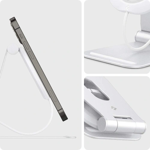 Podstawka do ładowarki Spigen Magfit S Apple MagSafe Charger Stand White