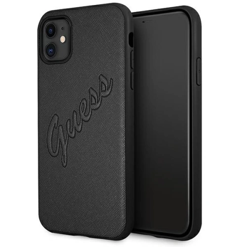 Etui Guess GUHCN61RSAVSBK Apple iPhone 11 czarny/black hardcase Saffiano Vintage Script