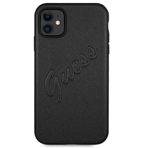 Etui Guess GUHCN61RSAVSBK Apple iPhone 11 czarny/black hardcase Saffiano Vintage Script