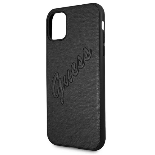 Etui Guess GUHCN61RSAVSBK Apple iPhone 11 czarny/black hardcase Saffiano Vintage Script