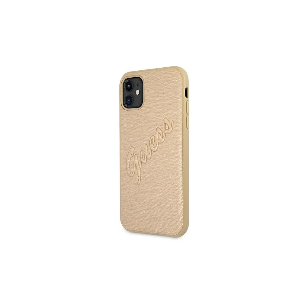 Hurtownia GSM - Etui Guess GUHCN61RSAVSLG Apple iPhone 11 złoty/gold hardcase Saffiano Vintage Script - GUE985GLD - {ean13} - Hurt