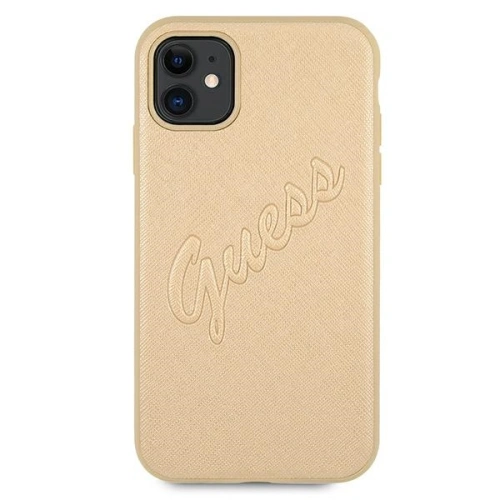 Etui Guess GUHCN61RSAVSLG Apple iPhone 11 złoty/gold hardcase Saffiano Vintage Script