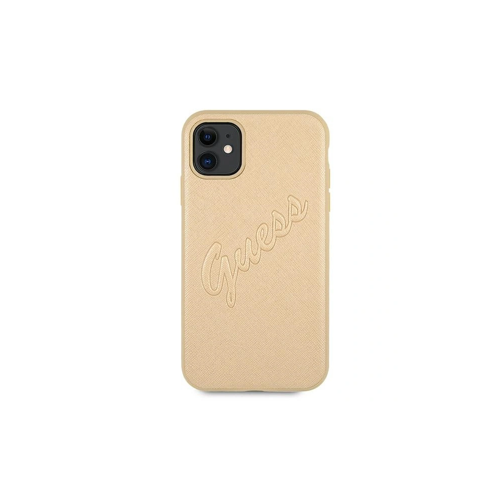 Hurtownia GSM - Etui Guess GUHCN61RSAVSLG Apple iPhone 11 złoty/gold hardcase Saffiano Vintage Script - GUE985GLD - {ean13} - Hurt