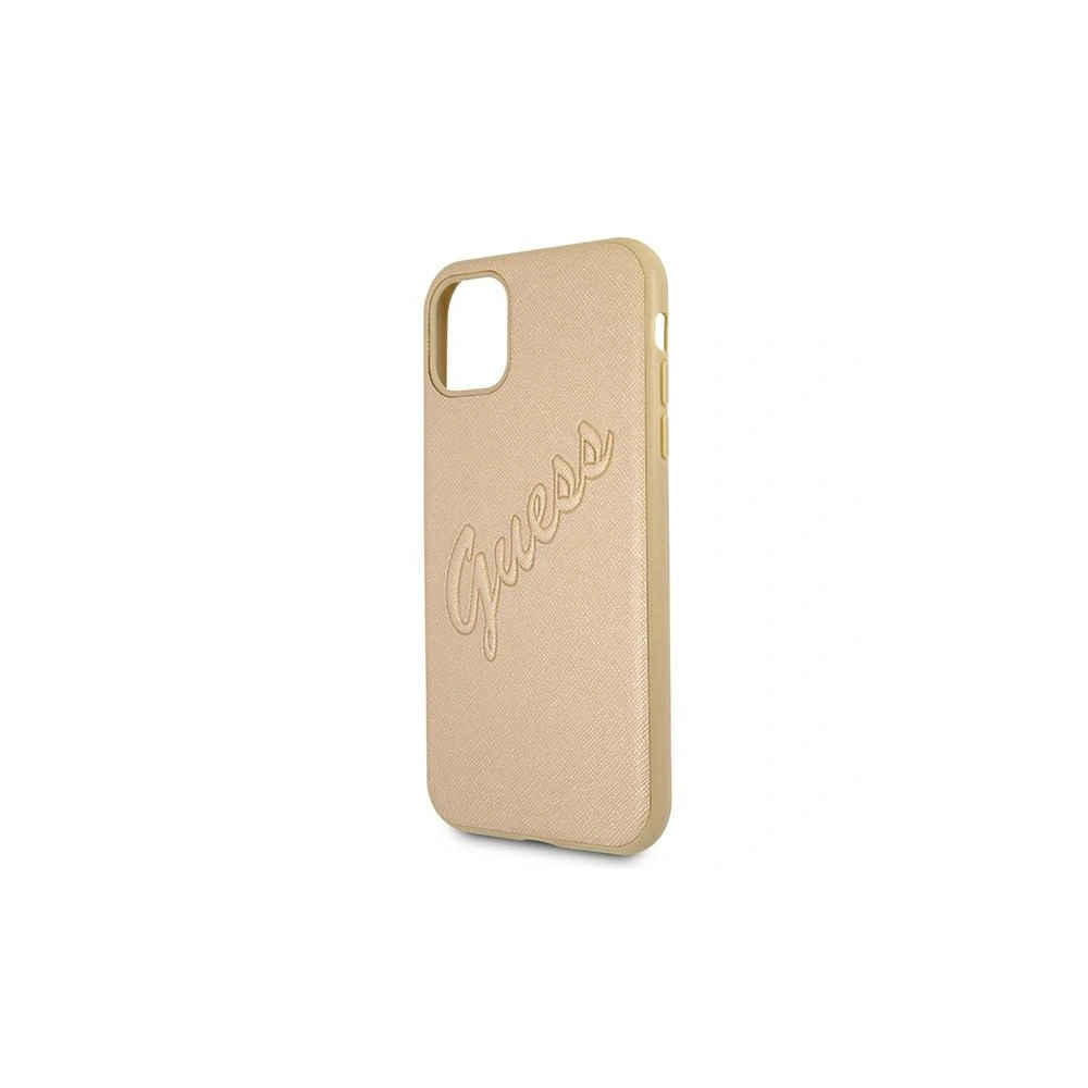 Hurtownia GSM - Etui Guess GUHCN61RSAVSLG Apple iPhone 11 złoty/gold hardcase Saffiano Vintage Script - GUE985GLD - {ean13} - Hurt