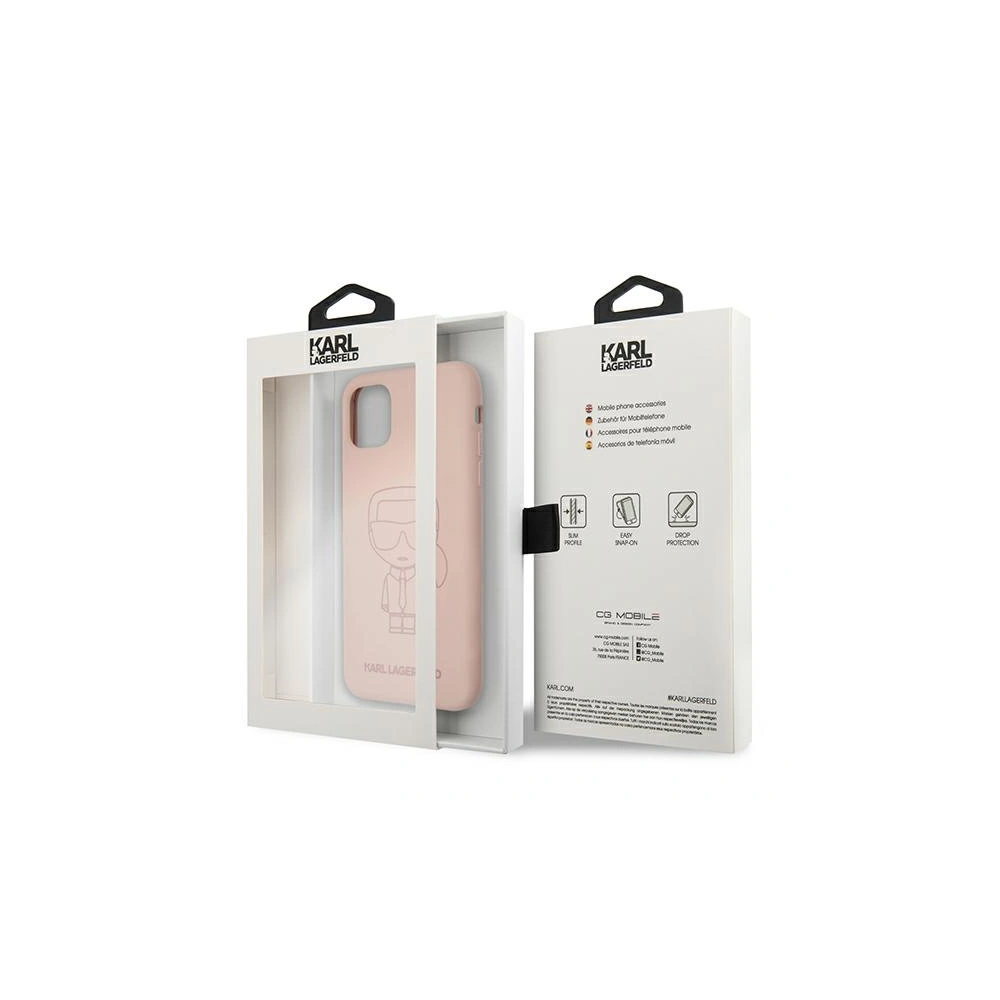 Hurtownia GSM - Etui Karl Lagerfeld KLHCN61SILTTPI Apple iPhone 11 Silicone Ikonik Outline růžový/pink - KLD491PNK - {ean13} - Hurt