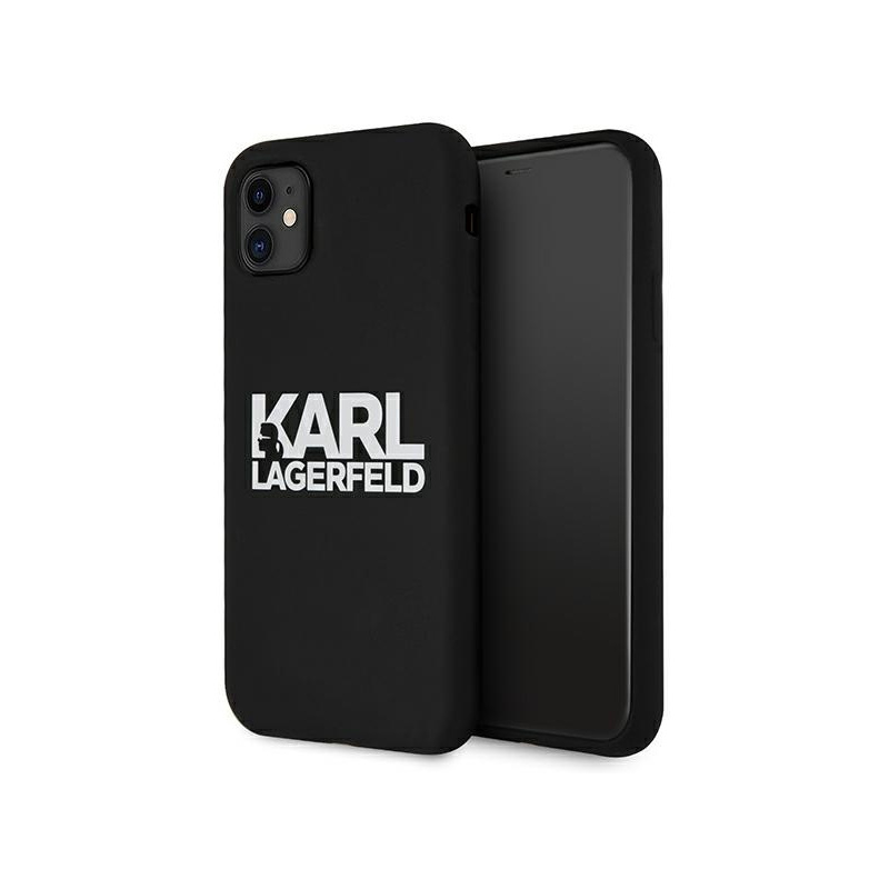 Hurtownia Karl Lagerfeld - 3666339002022 - KLD493BLK - Etui Karl Lagerfeld KLHCN61SLKLRBK Apple iPhone 11 Silicone Stack Logo czarny/black - B2B homescreen