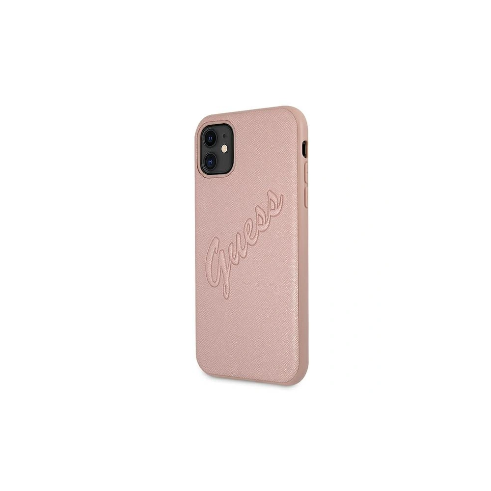 Hurtownia GSM - Etui Guess GUHCN61RSAVSRG Apple iPhone 11 różowy/pink hardcase Saffiano Vintage Script - GUE986PNK - {ean13} - Hurt
