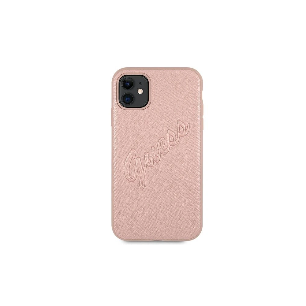 Hurtownia GSM - Etui Guess GUHCN61RSAVSRG Apple iPhone 11 różowy/pink hardcase Saffiano Vintage Script - GUE986PNK - {ean13} - Hurt