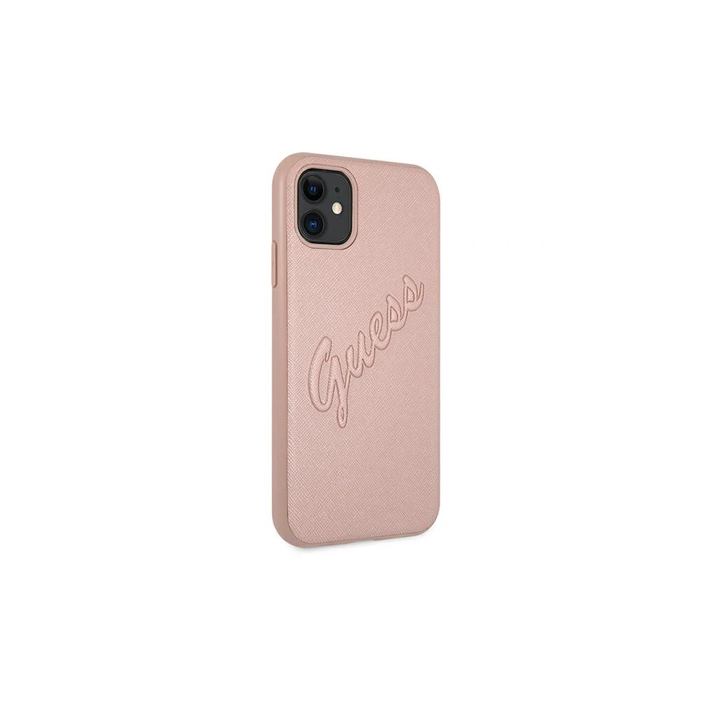 Hurtownia GSM - Etui Guess GUHCN61RSAVSRG Apple iPhone 11 różowy/pink hardcase Saffiano Vintage Script - GUE986PNK - {ean13} - Hurt