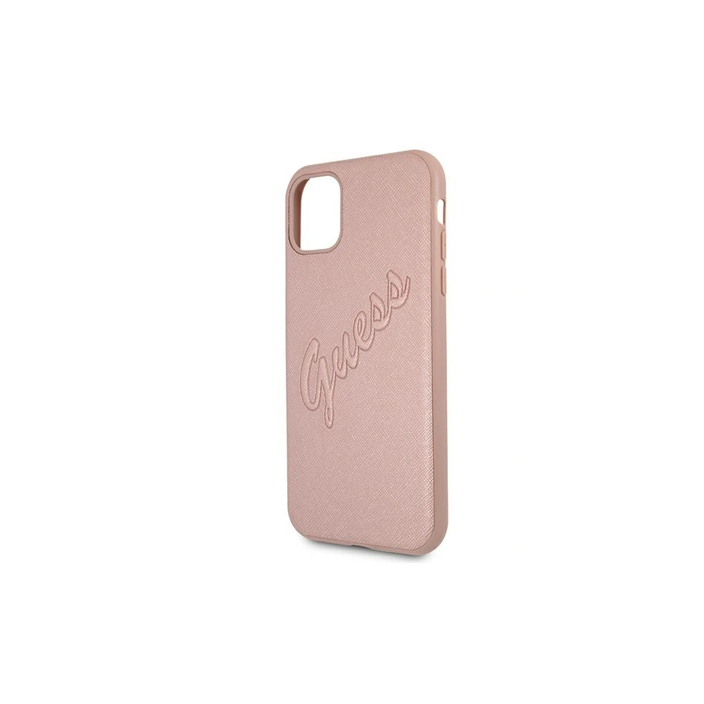 Hurtownia GSM - Etui Guess GUHCN61RSAVSRG Apple iPhone 11 różowy/pink hardcase Saffiano Vintage Script - GUE986PNK - {ean13} - Hurt