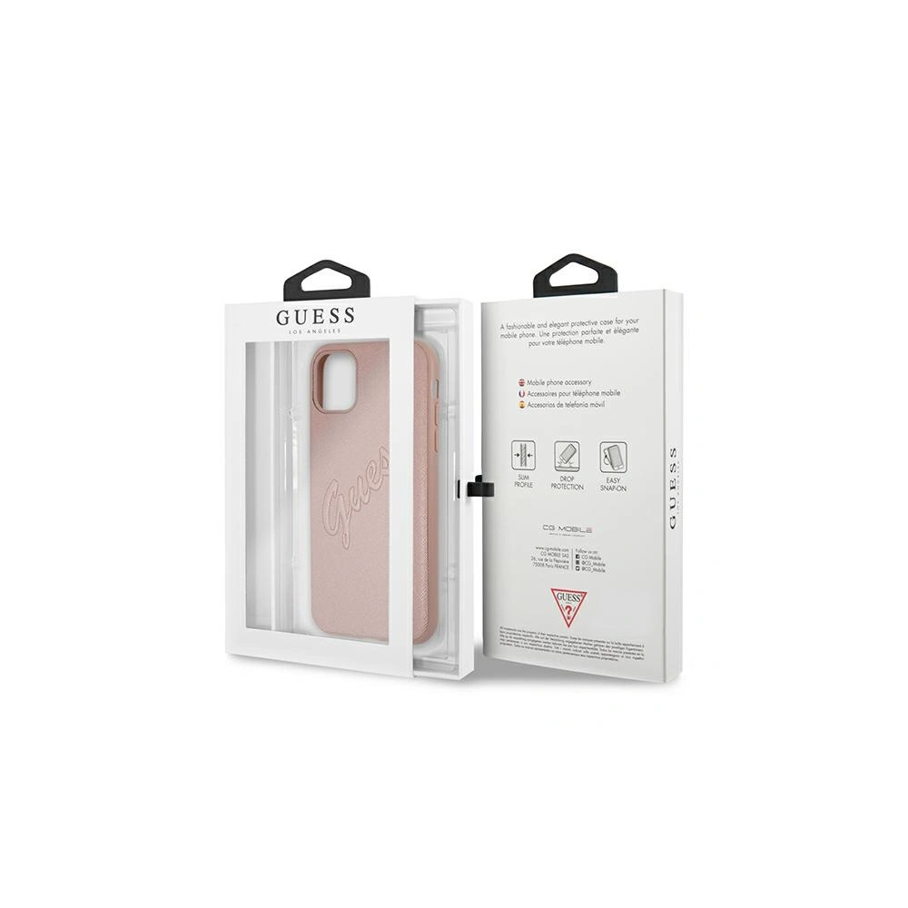 Hurtownia GSM - Etui Guess GUHCN61RSAVSRG Apple iPhone 11 różowy/pink hardcase Saffiano Vintage Script - GUE986PNK - {ean13} - Hurt