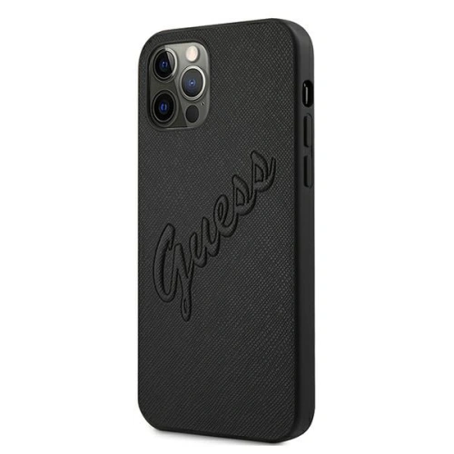Etui Guess GUHCP12LRSAVSBK Apple iPhone 12 Pro Max czarny/black hardcase Saffiano Vintage Script