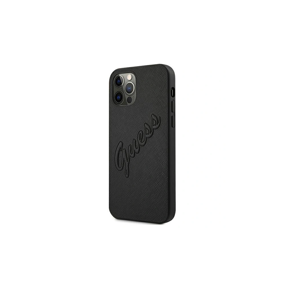 Hurtownia GSM - Etui Guess GUHCP12LRSAVSBK Apple iPhone 12 Pro Max czarny/black hardcase Saffiano Vintage Script - GUE987BLK - {ean13} - Hurt
