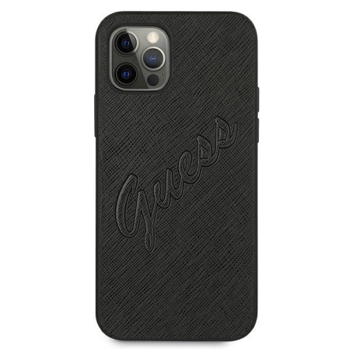 Etui Guess GUHCP12LRSAVSBK Apple iPhone 12 Pro Max czarny/black hardcase Saffiano Vintage Script