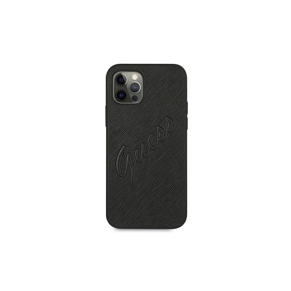 Hurtownia GSM - Etui Guess GUHCP12LRSAVSBK Apple iPhone 12 Pro Max czarny/black hardcase Saffiano Vintage Script - GUE987BLK - {ean13} - Hurt