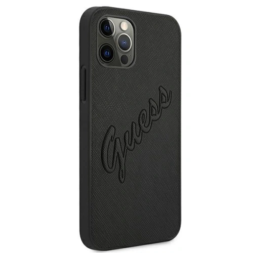 Etui Guess GUHCP12LRSAVSBK Apple iPhone 12 Pro Max czarny/black hardcase Saffiano Vintage Script