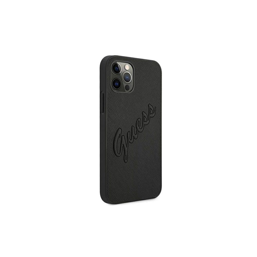 Hurtownia GSM - Etui Guess GUHCP12LRSAVSBK Apple iPhone 12 Pro Max czarny/black hardcase Saffiano Vintage Script - GUE987BLK - {ean13} - Hurt