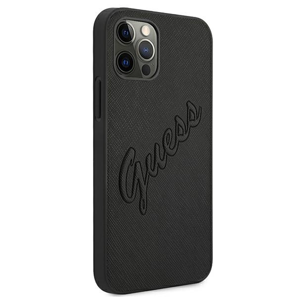 Kryt Guess GUHCP12LRSAVSBK Apple iPhone 12 Pro Max black hardcase Saffiano Vintage Script