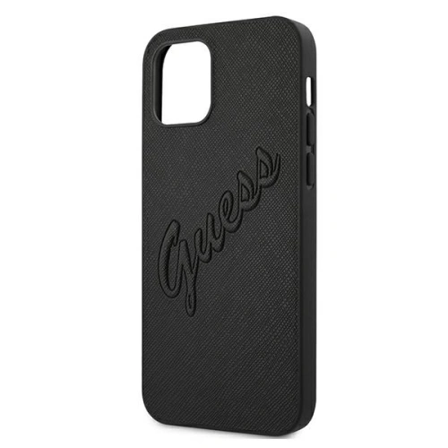 Etui Guess GUHCP12LRSAVSBK Apple iPhone 12 Pro Max czarny/black hardcase Saffiano Vintage Script