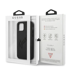 Hurtownia GSM - Etui Guess GUHCP12LRSAVSBK Apple iPhone 12 Pro Max černý/black hardcase Saffiano Vintage Script - GUE987BLK - {ean13} - Hurt